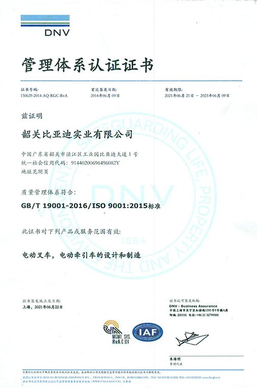乐清市ISO9001 2015 认证证书_00